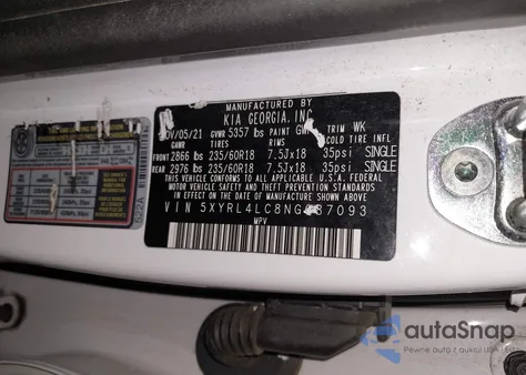 2022 Kia Sorento S from USA, damaged, VIN 5XYRL4LC8NG087093